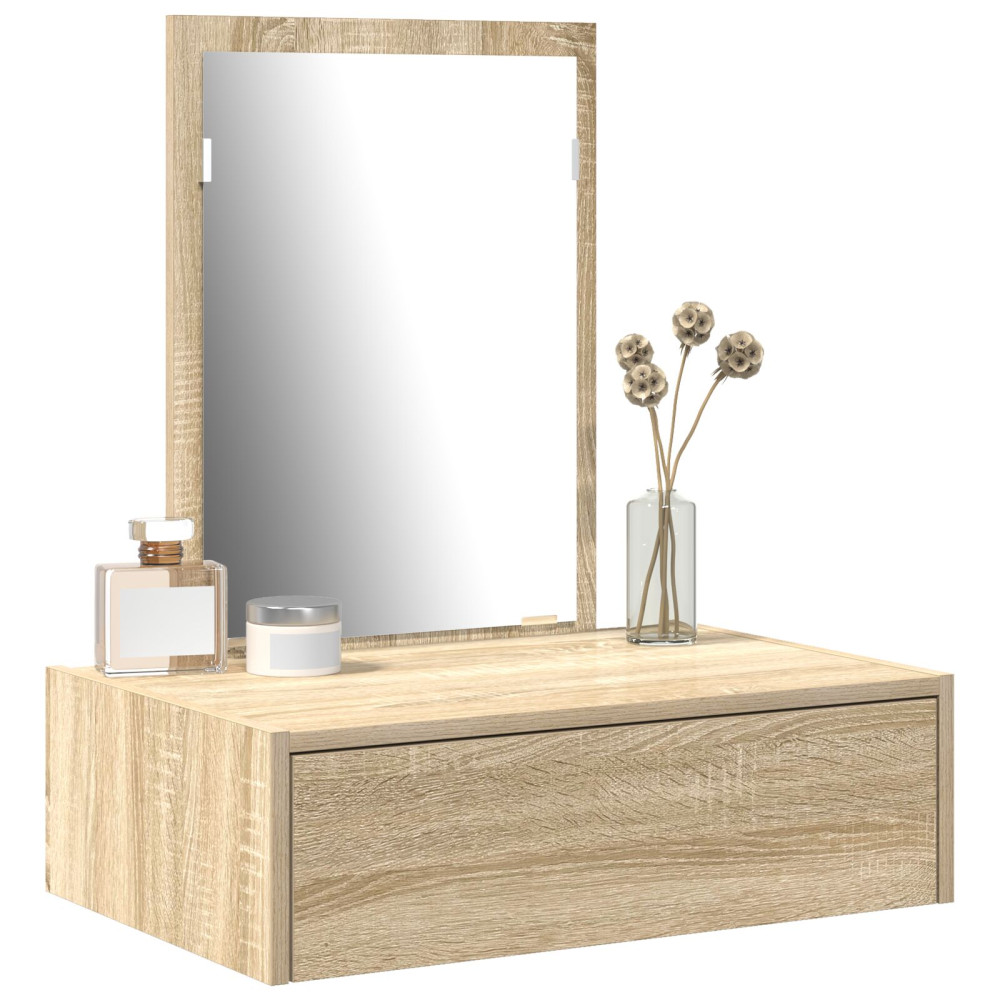 Produktbild för Smyckebord med låda Brun 60 x 40 x 70 cm Konstruerat trä