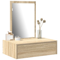 Produktbild för Smyckebord med låda Brun 60 x 40 x 70 cm Konstruerat trä