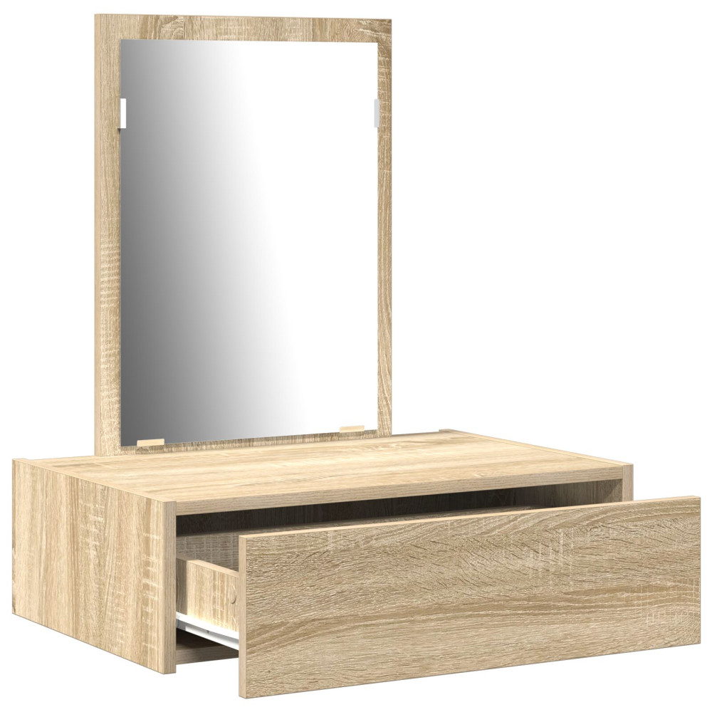 Produktbild för Smyckebord med låda Brun 60 x 40 x 70 cm Konstruerat trä