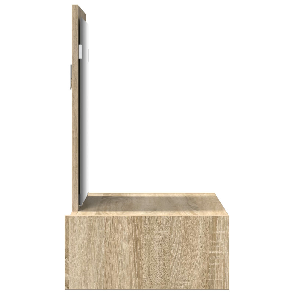 Produktbild för Smyckebord med låda Brun 60 x 40 x 70 cm Konstruerat trä
