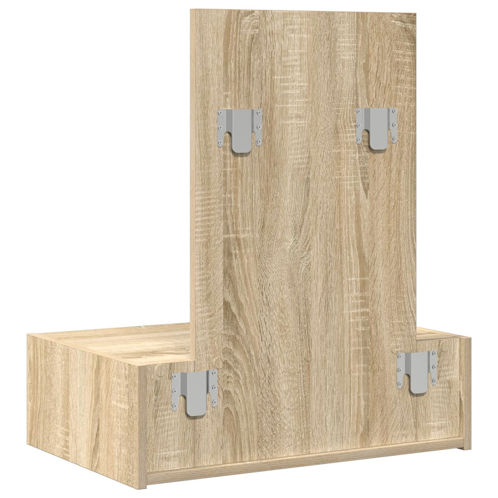 Produktbild för Smyckebord med låda Brun 60 x 40 x 70 cm Konstruerat trä