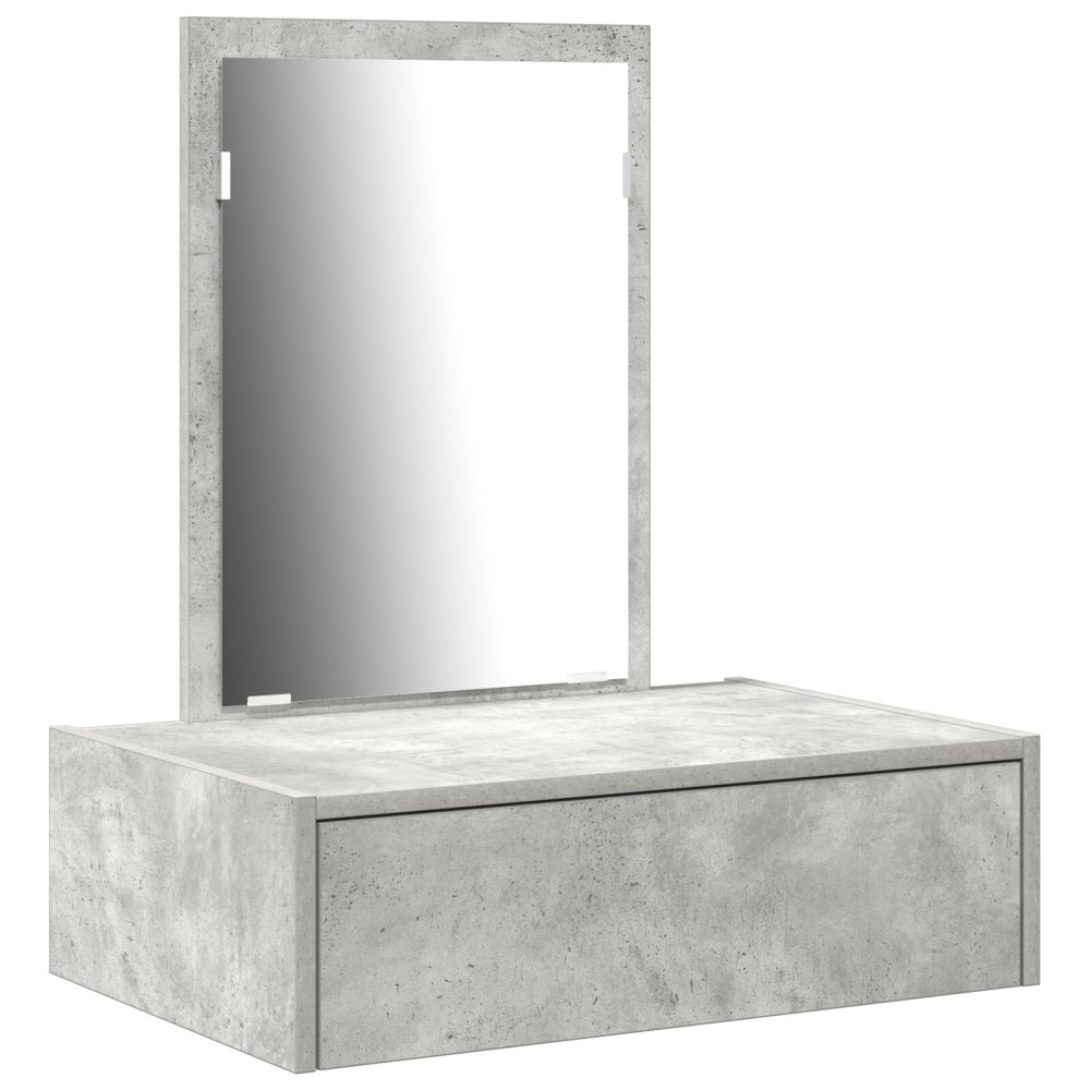 Produktbild för Smyckebord med låda Grå 60 x 40 x 70 cm Konstruerat trä