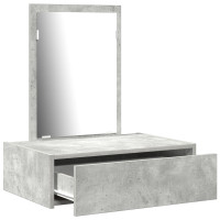Produktbild för Smyckebord med låda Grå 60 x 40 x 70 cm Konstruerat trä