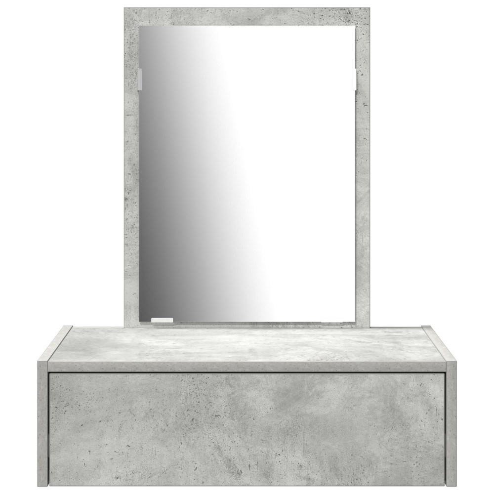 Produktbild för Smyckebord med låda Grå 60 x 40 x 70 cm Konstruerat trä