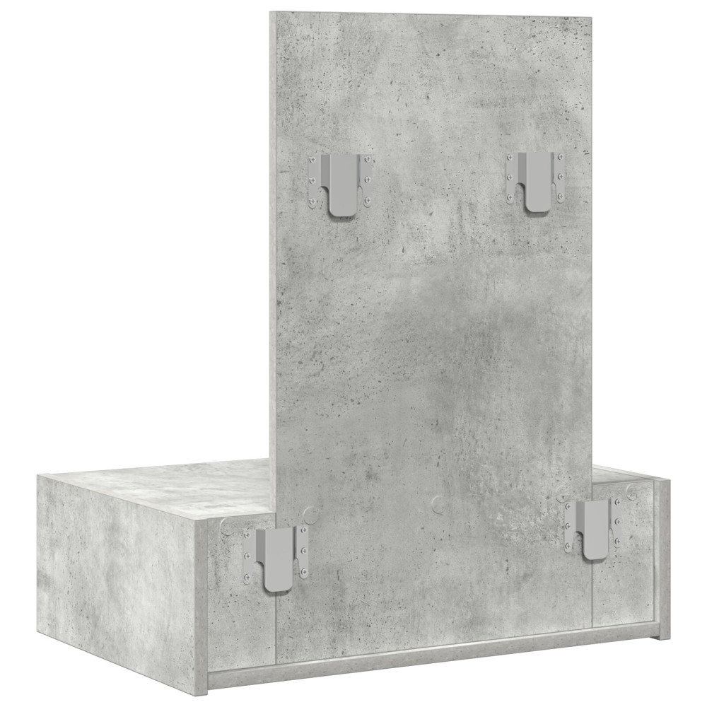 Produktbild för Smyckebord med låda Grå 60 x 40 x 70 cm Konstruerat trä