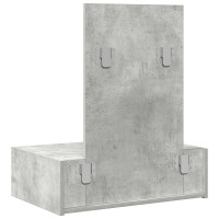 Produktbild för Smyckebord med låda Grå 60 x 40 x 70 cm Konstruerat trä