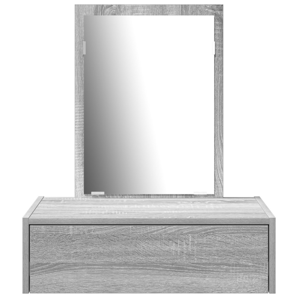 Produktbild för Smyckebord med låda Grå 60 x 40 x 70 cm Konstruerat trä