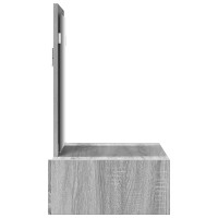 Produktbild för Smyckebord med låda Grå 60 x 40 x 70 cm Konstruerat trä