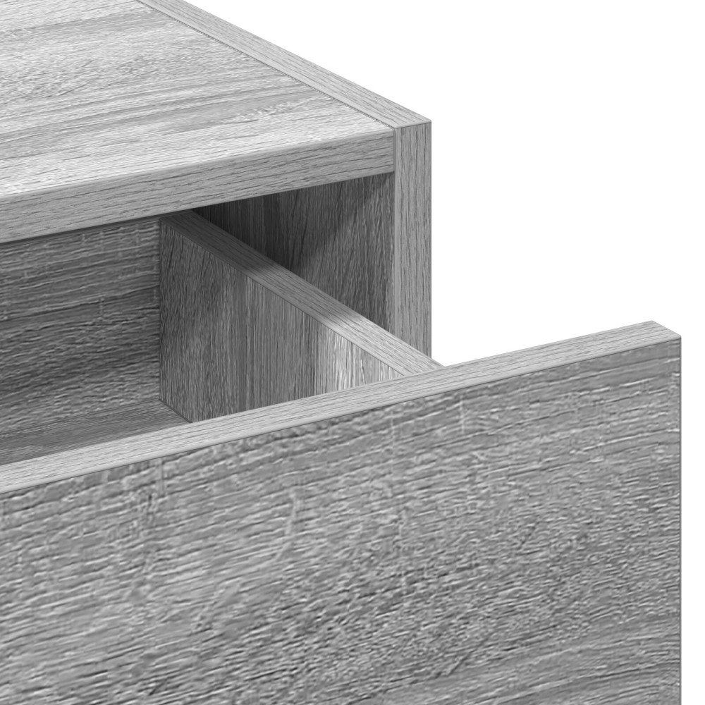 Produktbild för Smyckebord med låda Grå 60 x 40 x 70 cm Konstruerat trä