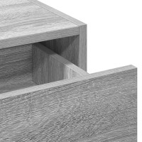 Produktbild för Smyckebord med låda Grå 60 x 40 x 70 cm Konstruerat trä