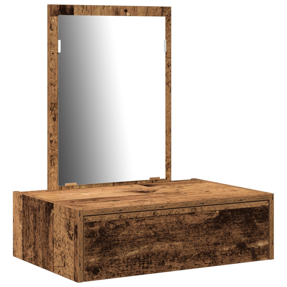 Produktbild för Smyckebord med låda Brun 60 x 40 x 70 cm Konstruerat trä