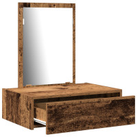 Produktbild för Smyckebord med låda Brun 60 x 40 x 70 cm Konstruerat trä