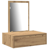 Produktbild för Smyckebord med låda Brun 60 x 40 x 70 cm Konstruerat trä