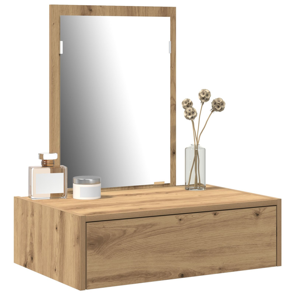 Produktbild för Smyckebord med låda Brun 60 x 40 x 70 cm Konstruerat trä