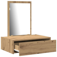 Produktbild för Smyckebord med låda Brun 60 x 40 x 70 cm Konstruerat trä