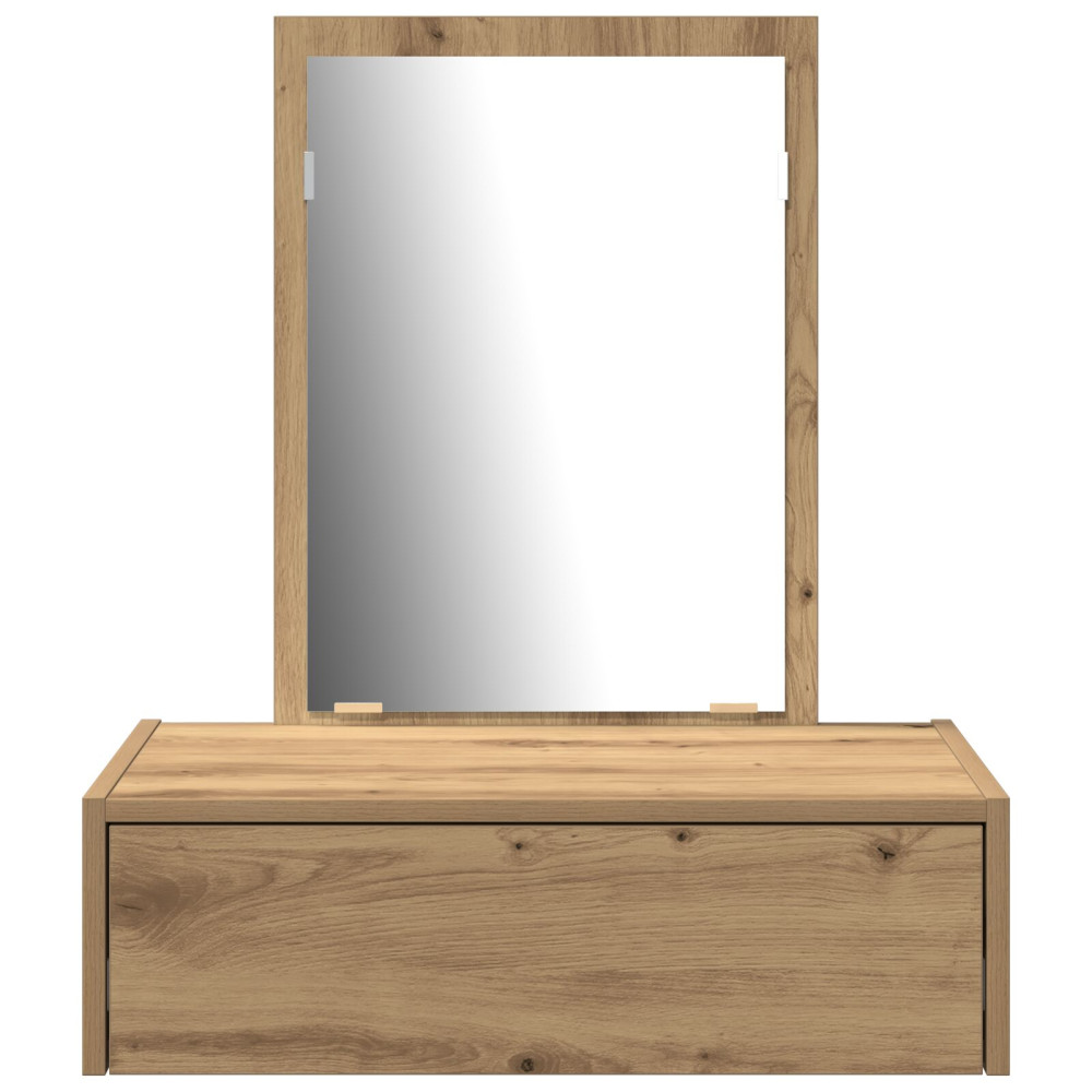 Produktbild för Smyckebord med låda Brun 60 x 40 x 70 cm Konstruerat trä