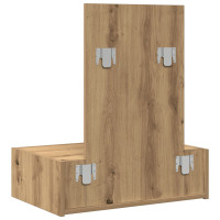 Produktbild för Smyckebord med låda Brun 60 x 40 x 70 cm Konstruerat trä