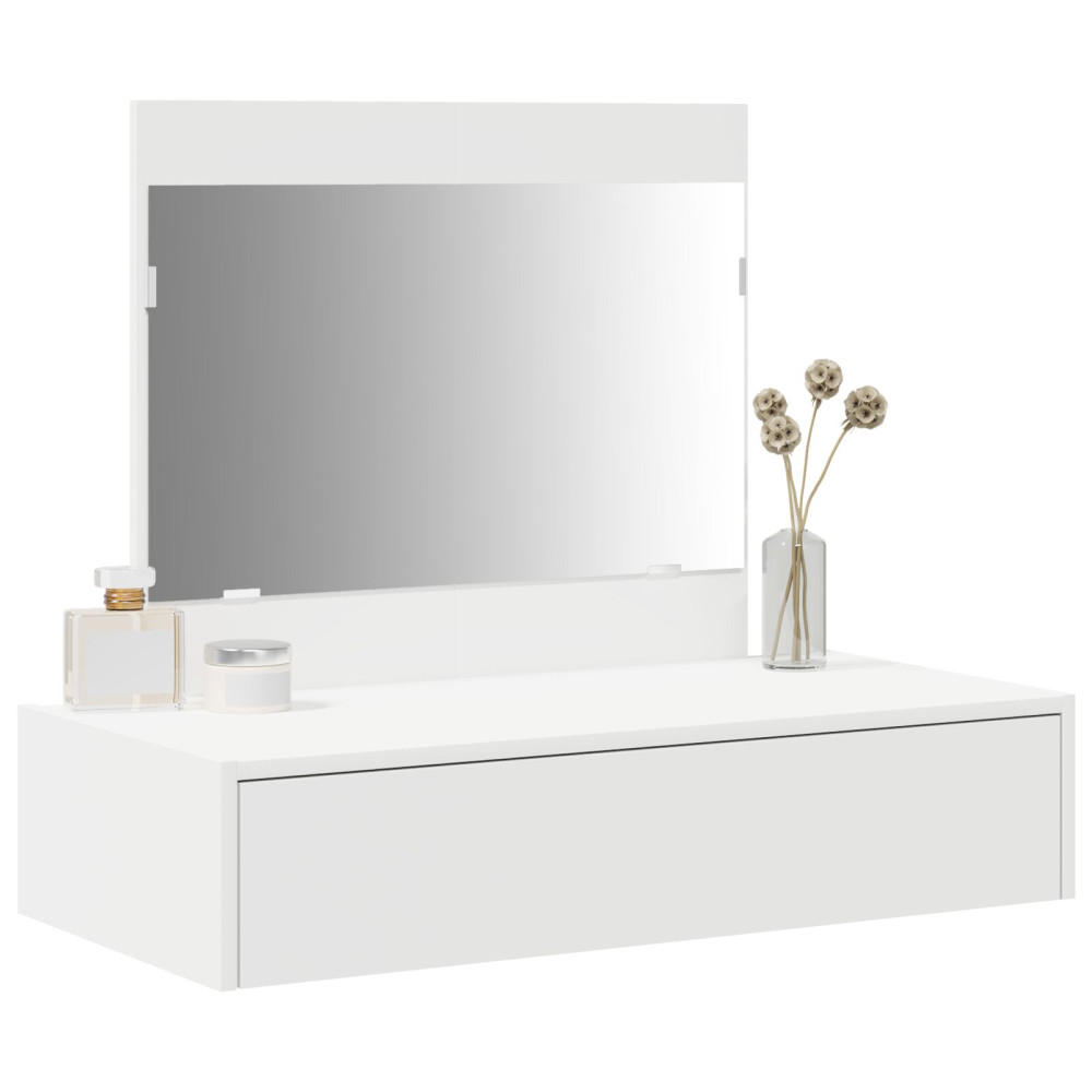 Produktbild för Smyckebord med låda Vit 83 x 40 x 70 cm Konstruerat trä