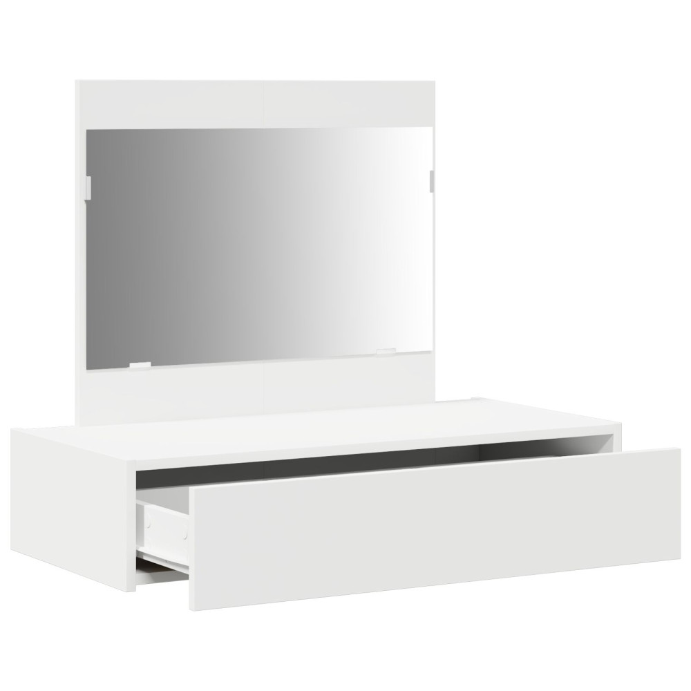 Produktbild för Smyckebord med låda Vit 83 x 40 x 70 cm Konstruerat trä