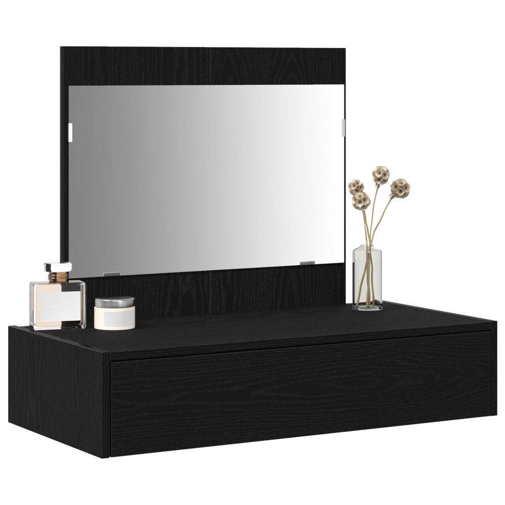 Produktbild för Smyckebord med låda Svart 83 x 40 x 70 cm Konstruerat trä