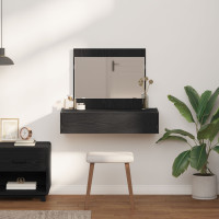 Produktbild för Smyckebord med låda Svart 83 x 40 x 70 cm Konstruerat trä