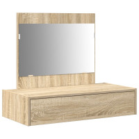 Produktbild för Smyckebord med låda Brun 83 x 40 x 70 cm Konstruerat trä