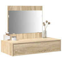 Produktbild för Smyckebord med låda Brun 83 x 40 x 70 cm Konstruerat trä