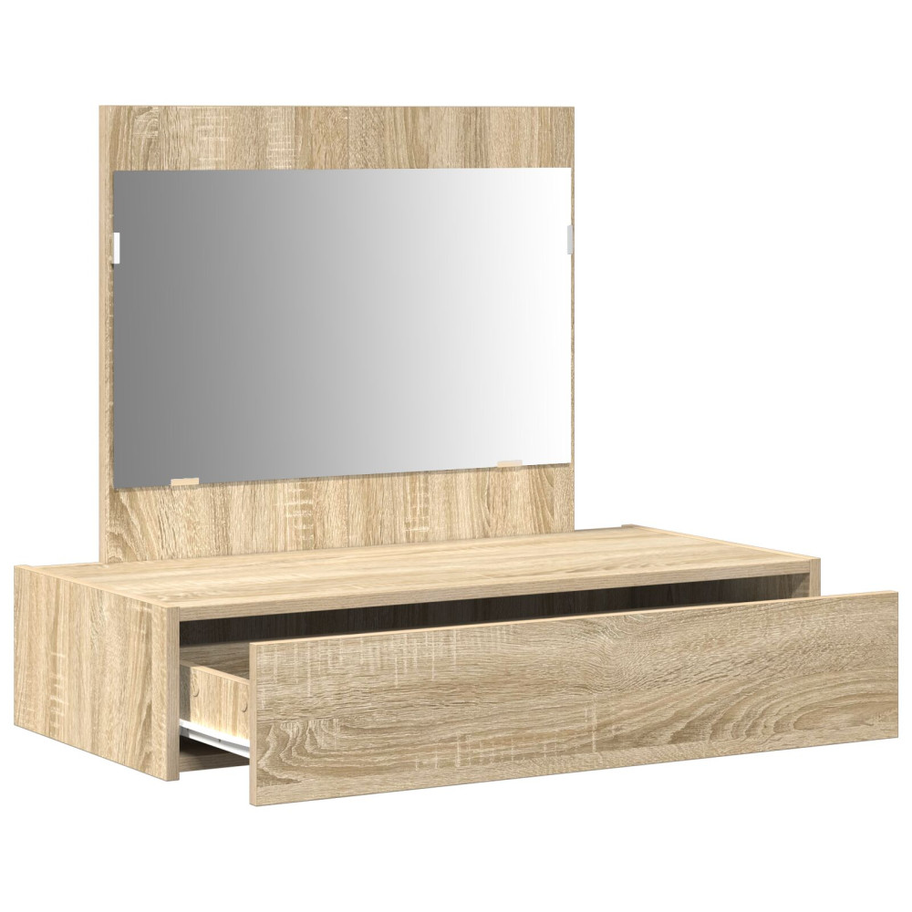 Produktbild för Smyckebord med låda Brun 83 x 40 x 70 cm Konstruerat trä