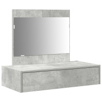 Produktbild för Smyckebord med låda Grå 83 x 40 x 70 cm Konstruerat trä