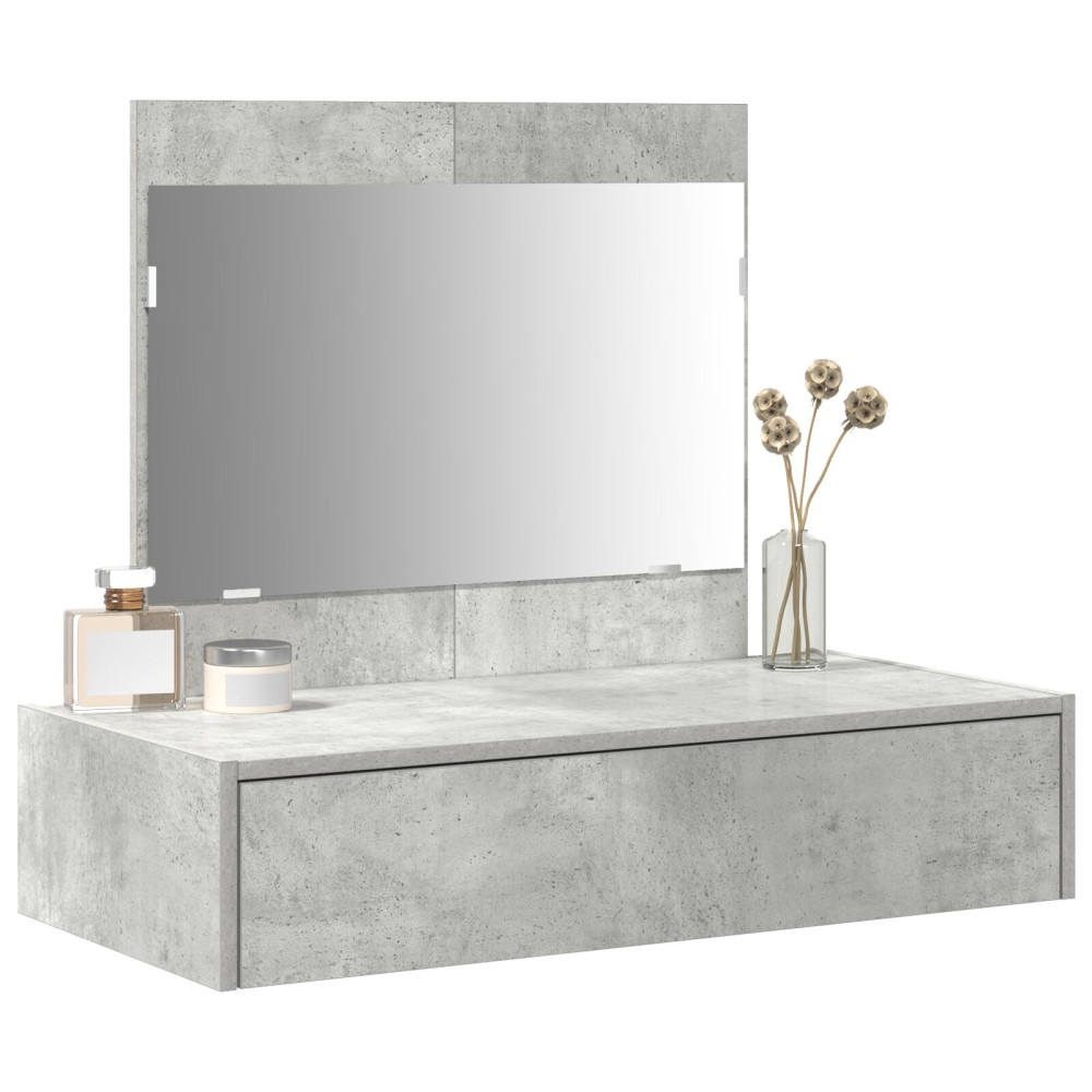 Produktbild för Smyckebord med låda Grå 83 x 40 x 70 cm Konstruerat trä