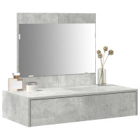 Produktbild för Smyckebord med låda Grå 83 x 40 x 70 cm Konstruerat trä