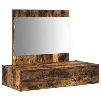 Produktbild för Smyckebord med låda Brun 83 x 40 x 70 cm Konstruerat trä