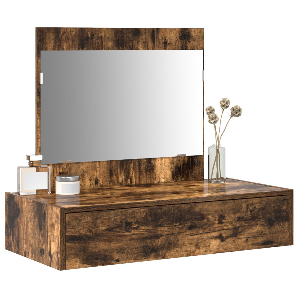 Produktbild för Smyckebord med låda Brun 83 x 40 x 70 cm Konstruerat trä