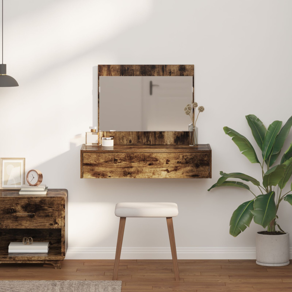 Produktbild för Smyckebord med låda Brun 83 x 40 x 70 cm Konstruerat trä