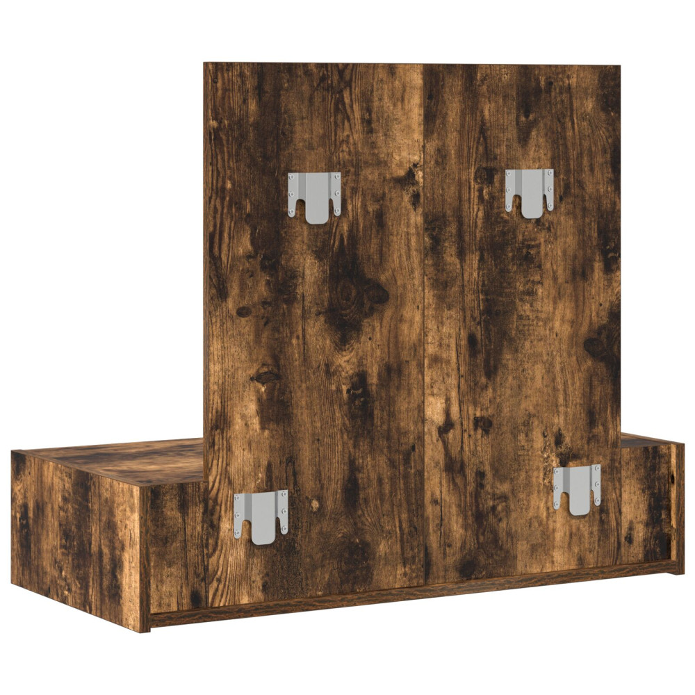 Produktbild för Smyckebord med låda Brun 83 x 40 x 70 cm Konstruerat trä