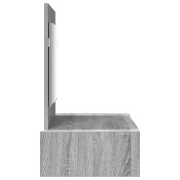 Produktbild för Smyckebord med låda Grå 83 x 40 x 70 cm Konstruerat trä