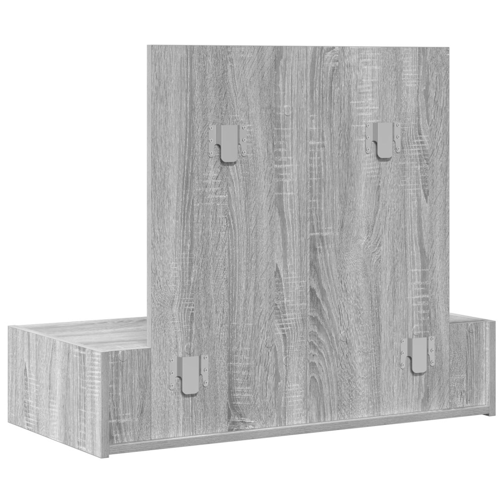 Produktbild för Smyckebord med låda Grå 83 x 40 x 70 cm Konstruerat trä