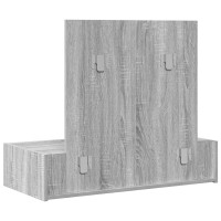 Produktbild för Smyckebord med låda Grå 83 x 40 x 70 cm Konstruerat trä