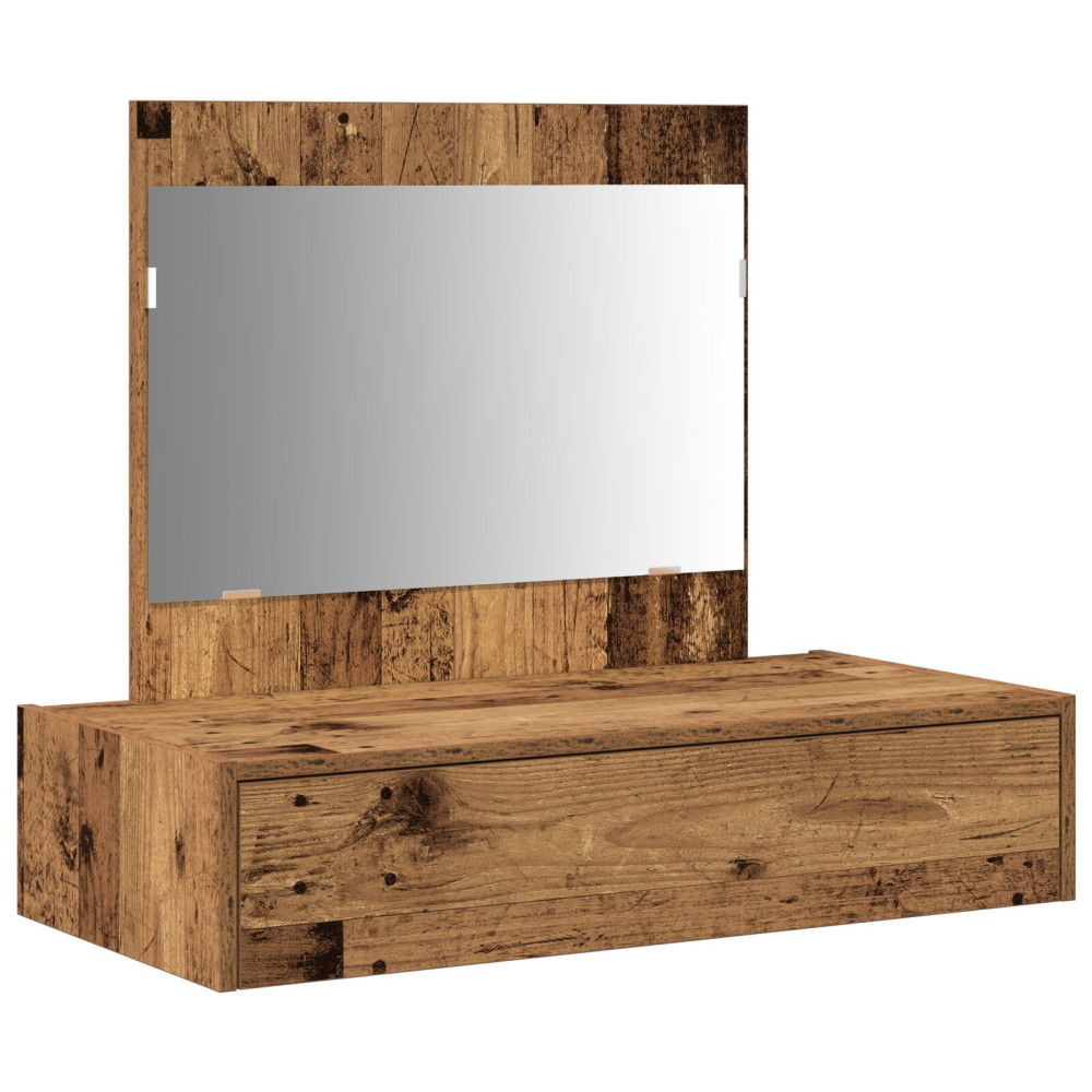 Produktbild för Smyckebord med låda Brun 83 x 40 x 70 cm Konstruerat trä