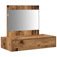 Produktbild för Smyckebord med låda Brun 83 x 40 x 70 cm Konstruerat trä