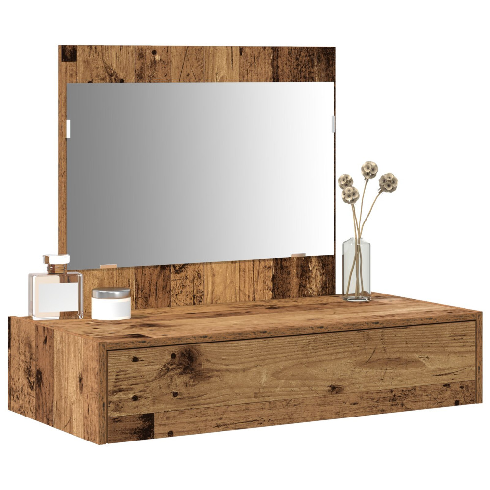 Produktbild för Smyckebord med låda Brun 83 x 40 x 70 cm Konstruerat trä