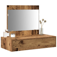 Produktbild för Smyckebord med låda Brun 83 x 40 x 70 cm Konstruerat trä