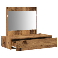 Produktbild för Smyckebord med låda Brun 83 x 40 x 70 cm Konstruerat trä