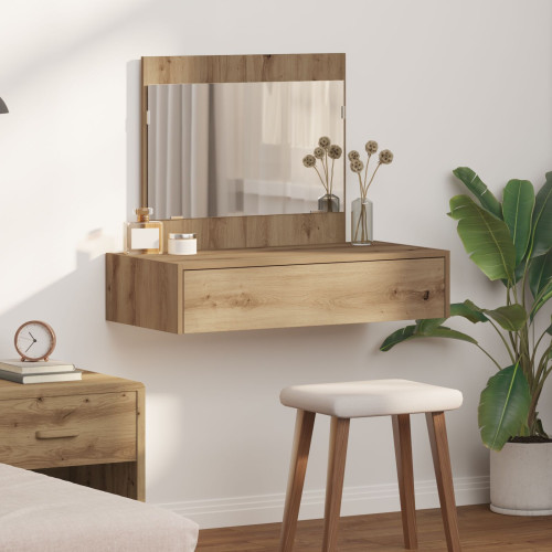 vidaXL Smyckebord med låda Brun 83 x 40 x 70 cm Konstruerat trä