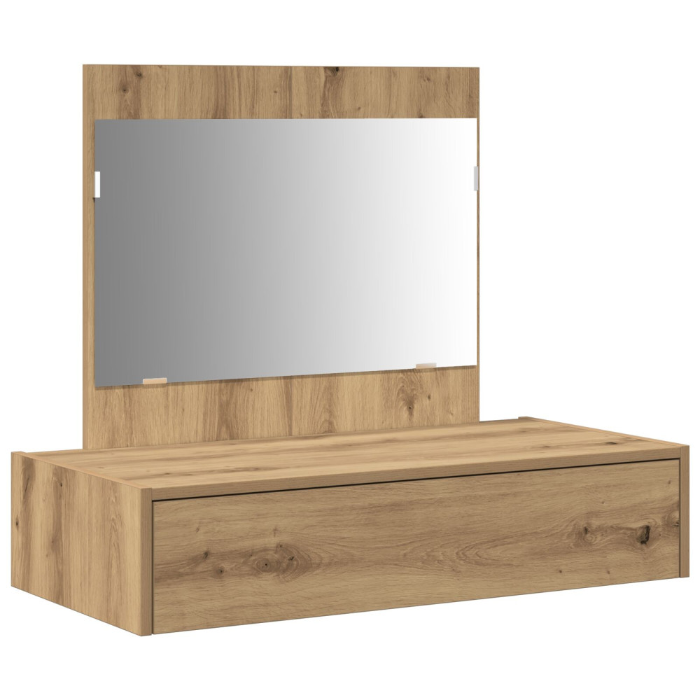 Produktbild för Smyckebord med låda Brun 83 x 40 x 70 cm Konstruerat trä