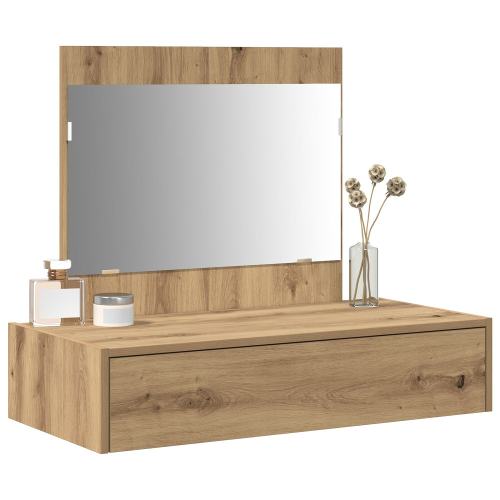 Produktbild för Smyckebord med låda Brun 83 x 40 x 70 cm Konstruerat trä