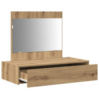 Produktbild för Smyckebord med låda Brun 83 x 40 x 70 cm Konstruerat trä