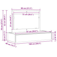 Produktbild för Smyckebord med låda Vit 100 x 40 x 70 cm Konstruerat trä