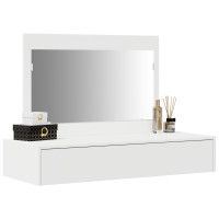 Produktbild för Smyckebord med låda Vit 100 x 40 x 70 cm Konstruerat trä