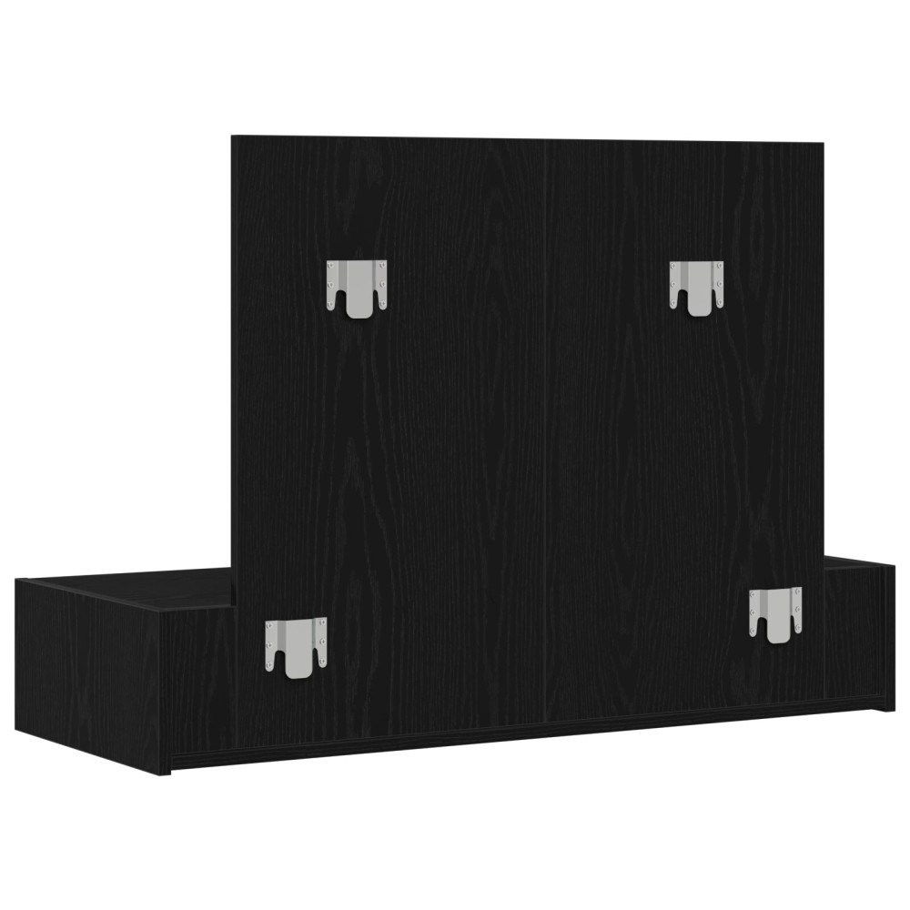 Produktbild för Smyckebord med låda Svart 100 x 40 x 70 cm Konstruerat trä